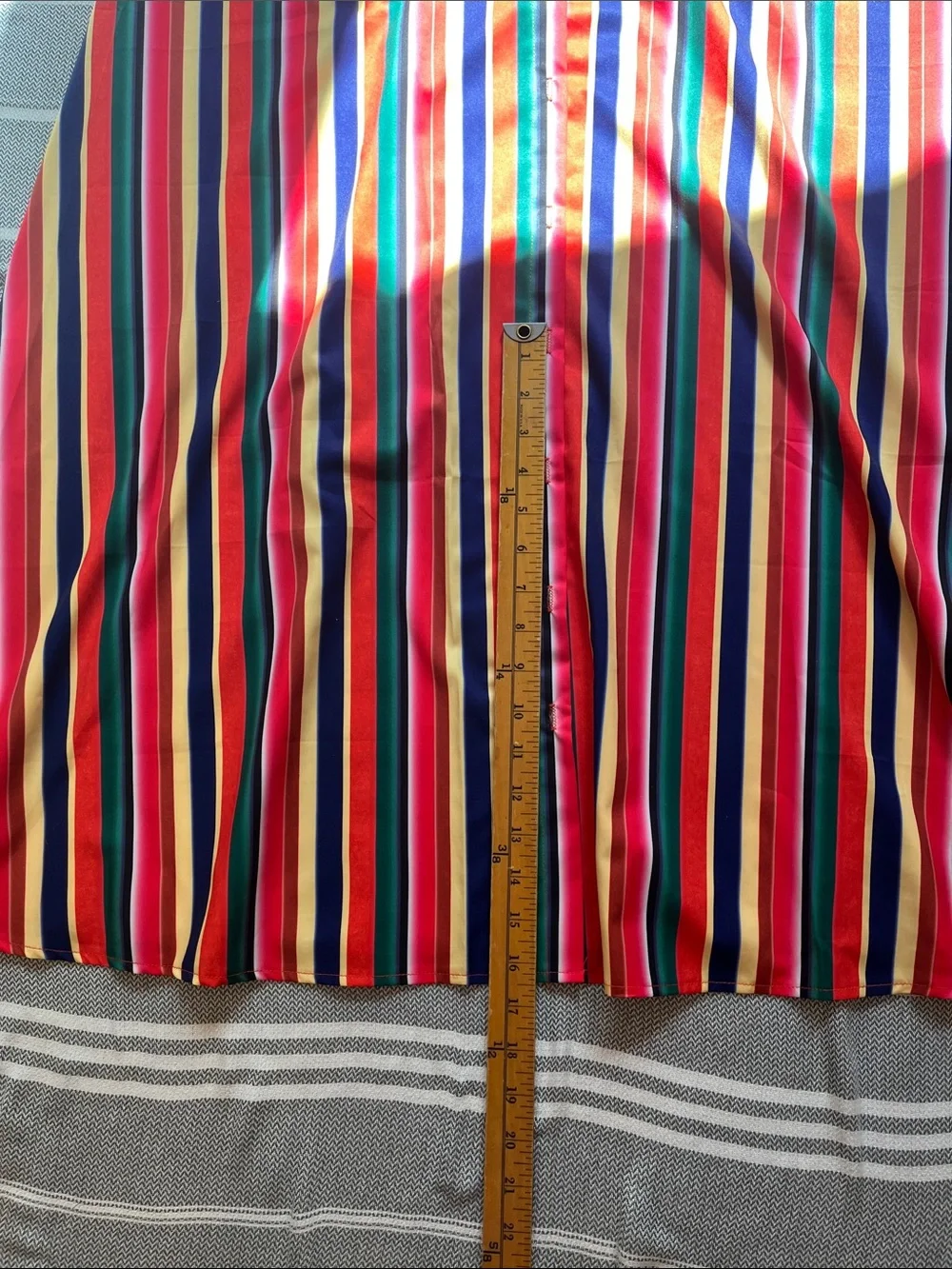 Striped Maxi Shirt Dress in Red, Green & Navy - Picture 10 of 10